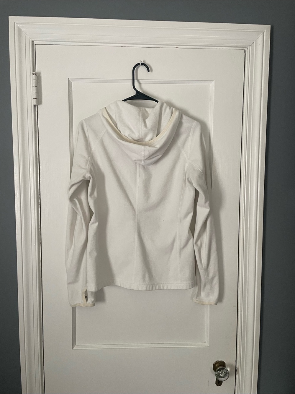 The North Face TKA 100 Glacier Women's Full Zip White Hooded Fleece Jacket Sz M - Picture 4 of 5